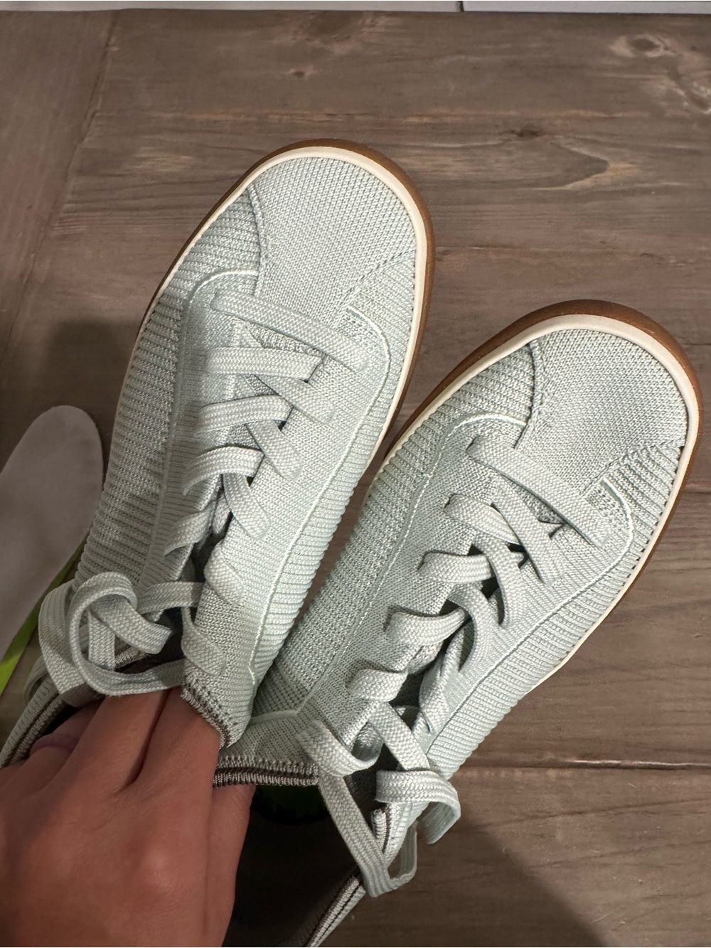 Rothy's Mint Knit Lace-Up Sneakers